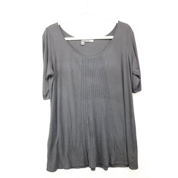 Eileen Fisher Black Semi-Sheer Flowy Top-100% Silk-Size Large - Picture 1 of 9